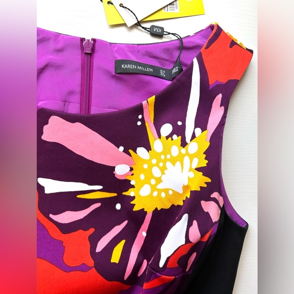 NWT Karen Millen designer floral abstract sleeveless dress size 6 - Picture 2 of 11